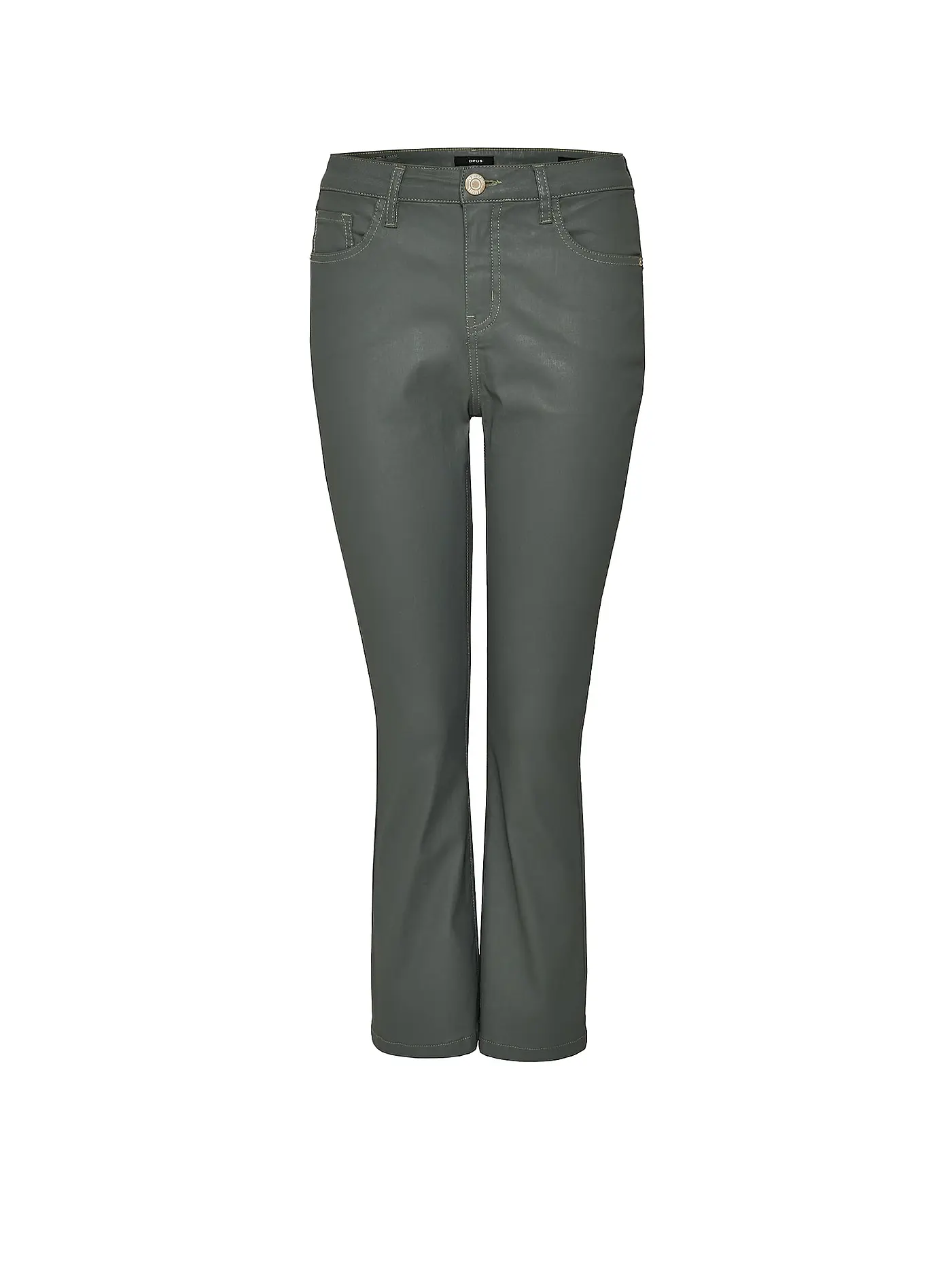 OPUS | Jeans in Lederoptik 7/8 EMEDA | dunkelgrün